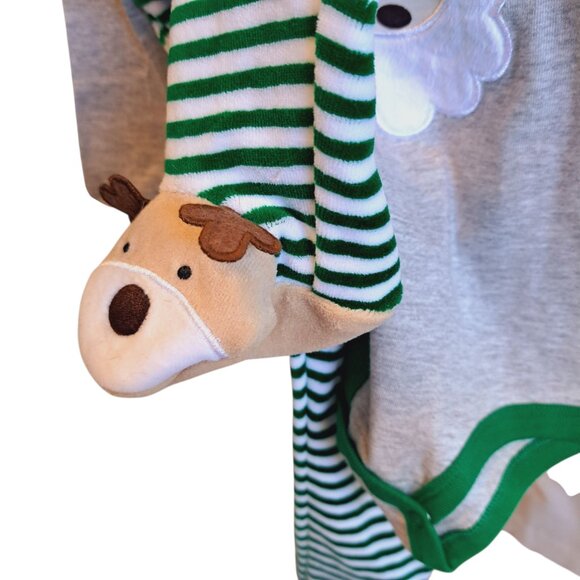 Koala Kids Baby's 1st Holiday Christmas Santa Reindeer Footies Size 6-9 months - Picture 6 of 10